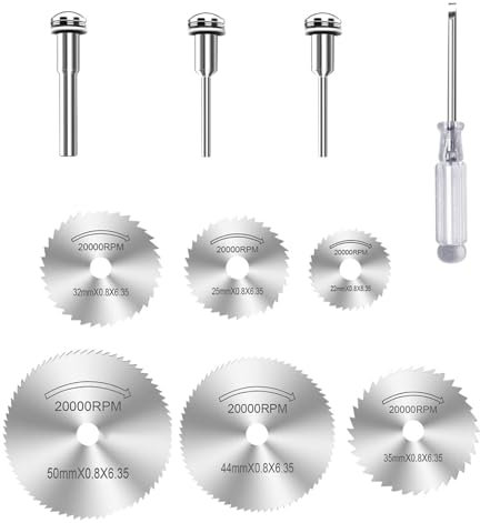 Vroxdrez HSS Kreissägeblätter für Dremel Multifunktionswerkzeuge, 6-teiliges Set mit Schraubendreher zum Schneiden von Holz, Kunststoff und Metall