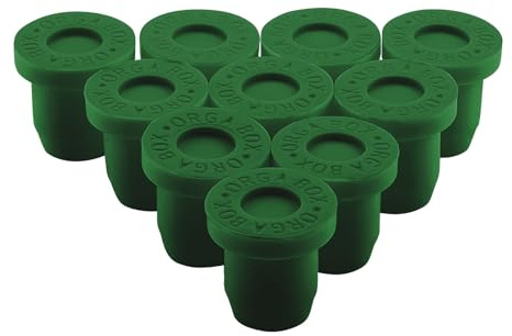 ORGA-BOX 10er Set Silikonfüße für 10,5 mm Bohrloch grün | Anti-Rutsch Gummifüße