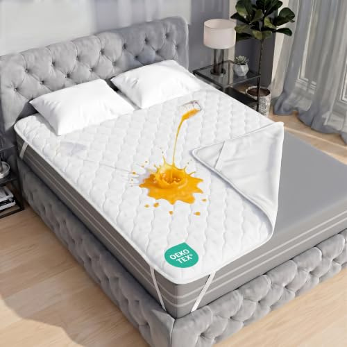 Wasserdichter Gesteppte Matratzenschoner 90x200x30 cm Matratzenauflage | Gesteppter, wasserdichter Matratzenschoner mit Gummibändern, Hotelqualität, Neufaser, Öko-Tex-zertifiziert von Utopia Bedding