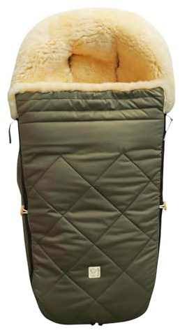 Kaiser Classic for Bugaboo Lammfell Kinderwagen Fußsack, 100 x 45 cm (kaki)
