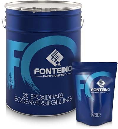 Fonteino 2K Epoxidharz Bodenversiegelung Fußbodenversiegelung Betonbeschichtung Bodenbeschichtung klar/farblos 3 KG