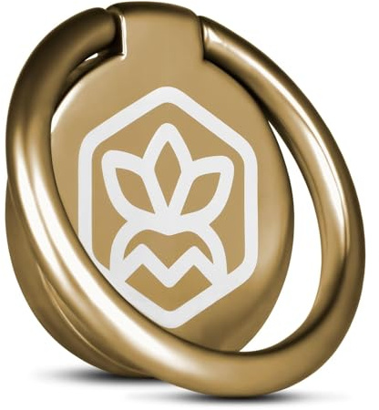 ONEFLOW Celune Ring Handyhalterung Finger, Eleganter Handyring Selbstklebend, 360° Smartphone Halter & Ständer, Handygriff Fingerhalterung für Selfies & Bedienung, Handy Halterung, Gold