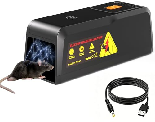 Trappola per Ratti Elettronica Riutilizzabile Trappolino Domestico Trappolino Elettronico Umano a Tensione Potente Trappole per Topi per Cucina,Giardino,Magazzino