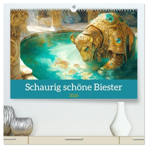 Schaurig schöne Biester (hochwertiger Premium Wandkalender 2026 DIN A2 quer), Kunstdruck in Hochglanz: Imposante majestätische Ungeheuer (CALVENDO Tiere)