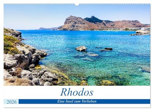 Rhodos - eine Insel zum Verlieben (Wandkalender 2026 DIN A2 quer), CALVENDO Monatskalender: Die sonnigste der griechischen Insel bietet malerische ... und uralte Geschichte. (CALVENDO Orte)