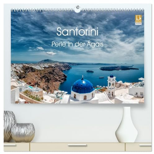 Santorini - Perle in der Ägais (hochwertiger Premium Wandkalender 2026 DIN A2 quer), Kunstdruck in Hochglanz: Auf fotografischer Entdeckungsreise durch Santorini (CALVENDO Orte)