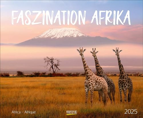 Faszination Afrika 2025: Großer Wandkalender. Foto-Kunstkalender afrikanischer Tiere in der Natur. Querformat 55 x 45,5 cm.