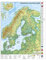 Skandinavien und Baltikum physisch mit UNESCO Welterbestätten und Nationalparks Wandkarte Poster NEUE AUFLAGE