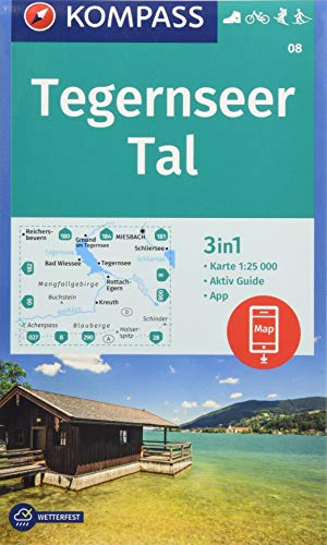 KOMPASS Wanderkarte Tegernseer Tal: 3in1 Wanderkarte 1:25000 mit Aktiv Guide inklusive Karte zur offline Verwendung in der KOMPASS-App. Fahrradfahren. ... Langlaufen. (KOMPASS-Wanderkarten, Band 8)