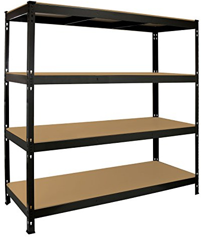 Monster Racking Regal Hochleistungsregal Schwerlastregal Lagerregal Garagenregal Stahlregal Industrieregal Werkstattregal Steckregal Metallregal 100% schraubenlos 160cm x 60cm x 160cm in Schwarz