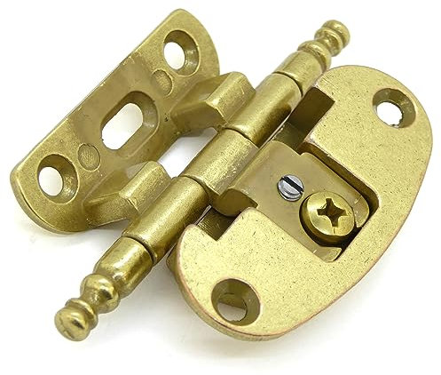 Scharnier für Kasten Schrank gekröpft Messing blank klein 54 x 72 - Stilmelange Qualität aus Europa seit 1998
