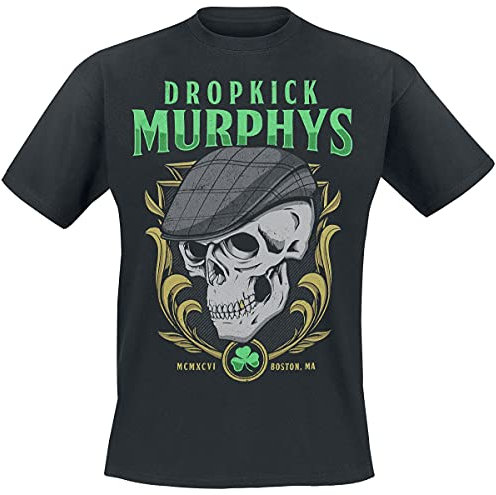 Dropkick Murphys Skelly Skull Männer T-Shirt schwarz L 100% Baumwolle Band-Merch, Bands, Totenköpfe