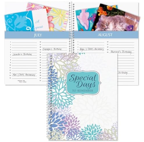 Cooles Blumen-Karten-Organizer-Buch - Remember Special Days, Grußkartenhalter, Softcover, 20,3 x 25,4 cm, Spiralbindung