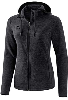 Erima Damen Wärmende Fleecejacke (2061902), schwarz melange, 34