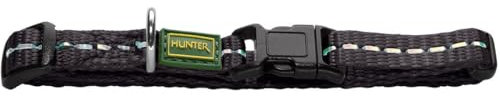 HUNTER TRIPOLI VARIO BASIC Hundehalsung, Hundehalsband, Nylon, reflektierend, Klickverschluss, S, schwarz