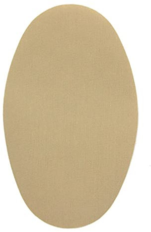 6 rodilleras color Beige oscuro termoadhesivas de plancha. Coderas para proteger tu ropa y reparación de pantalones, chaquetas, jerseys, camisas. 16 x 10 cm. RP17
