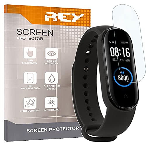 REY 7X Protector de Pantalla para XIAOMI MI SMART BAND 4 - BAND 5 - BAND 6 - AMAZFIT BAND 5