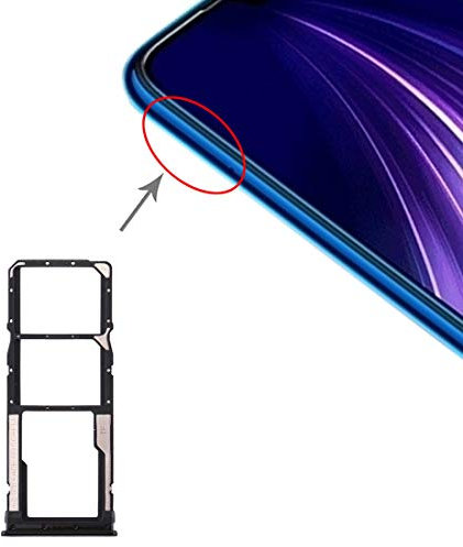 Generale Soporte para tarjetas SIM Nano Sim1 + SIM 2 + ranura para tarjeta micro SD 4G compatible con Xiaomi Note 8 / Note 8T (negro)