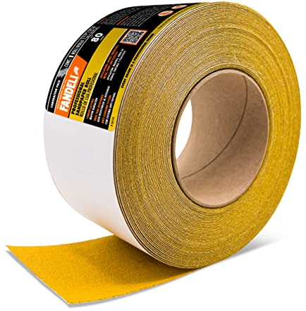 Fandeli | Langlebige Schleifpapierrollen | 80 Körnung | 6,9 cm x 18 m | Ideal zum Schleifen von Holz | Mehrzweck-Schleifpapier