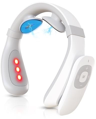 FORTHiQ Neck TENS Machine with Heat, Electric Neck Massager for Pain Relief, 15 Levels Deep Tissue Massage, Portable and Soothing