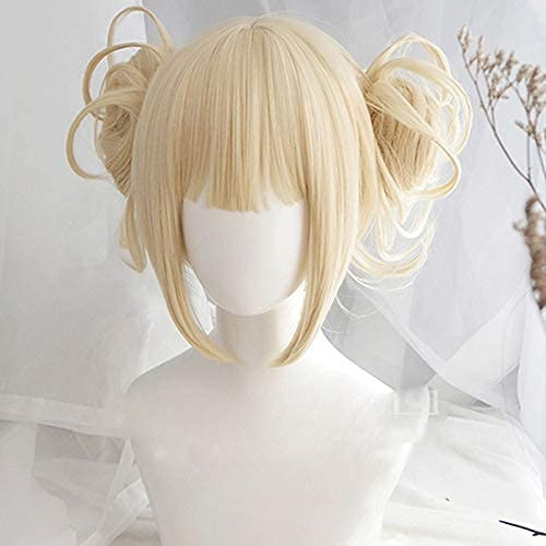 Chtom Mein Boku Kein Held Akademie Akademie Himiko TOGA Perücken Kurzlicht Blonde Pferdeschwanz Hitzebeständige Cosplay Kostüm Perücke + Perücke Kappe