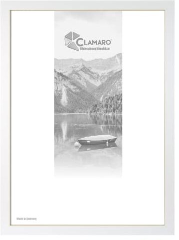Clamaro 'COLLAGE' cadre photo 70x90 fabriqué à la main sur mesure | Blanc Mat | Cadre moderne en MDF, avec verre acrylique, fond et suspension
