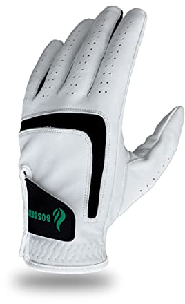 BOSSER Premium Qualität Leder Golfhandschuhe für Herren mit Extra Griffigkeit, Angenehm zu Tragen für die Linke Hand (Rechtshänder)- Größe M