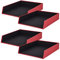 Rössler Papier 1335452360-4 - S.O.H.O Ablagekorb für DIN A4, Rot, 4 Stück, Ablagefächer stapelbar, Briefablage 26 x 6 x 32 cm