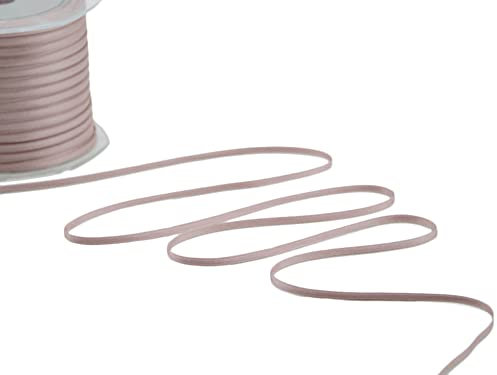 Furlanis Doppelsatinband, Italienische Gewebe-Antiquarisch Rose, 3 mm x 50 m, Altrosa