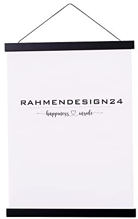 Rahmendesign24 Magnetische Posterschiene 61cm A1 Schwarz (matt) Posterleiste Posterrahmen Posterhänger Holz