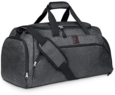 Obics - Premium Sporttasche 35L mit Schuhfach für Damen & Herren (grau) - Weekender Reisetasche für Handgepäck - Umhängetasche mittel für Fitness, Sport, Gym & Reise - Tasche & Travel Bag