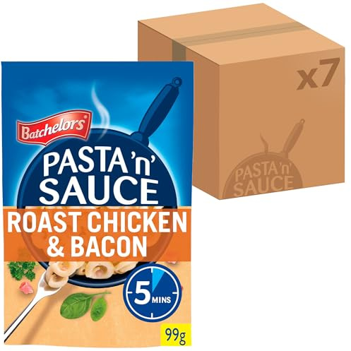 Batchelors Pasta 'n' Sauce Roasted Chicken & Bacon Pasta Ready Meal, 99 g Packet (Pack of 7)