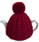 Small Red Knitted Tea Cosy with Pompom, Fits 1-2 Cup teapot