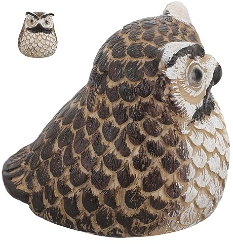 YARNOW Schlüsselversteck Für Den Garten Mit Realistischem Eulen-Design Wetterfester Versteckter Schlüsselfelsen Aus Kunstharz Für Außenbereich Und Hof