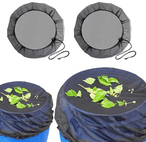 2 Unidades De Red para Barriles De Lluvia, Tapa De Barril De Lluvia con Goma, 95 Cm/37,4 Pulgadas, Resistente A La Intemperie, Cubierta para Depósito De Lluvia para Mosquitos, Hojas