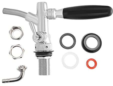Beer Tap, Beer Faucet Beer Tap Handles for Kegerator Parts Tap Kegerator Beer Tap Dispenser Kegerator Replacement Parts Adjustable Beer Dispenser Tap Faucet for Home Bar G5/8(Silver)