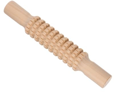 CoCud Wood Clay Roller, 8.27 Length, Wood Lattice Texture Non-Stick Clear Texture Ergonomic Handle Embossed Rolling Pin - (Applications: for Clay Baking Fondant DIY)