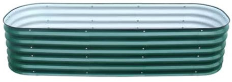 Jardinieres Exterieur, Kit de Lit de Jardin Surélevé, Carre Potager, Boîte de Jardin Ovale en Métal for L'Extérieur, Grand Lit Surélevé en Métal Sans Fond for Le Jardinage, Les Herbes, la Culture de F