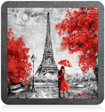cfpolar Individuelle Puzzle-Rahmen für Erwachsene und Kinder, personalisierter Puzzle-Bilderrahmen von Fotos, individueller 25-teiliger Puzzle-Rahmen-Brett, Bilderrahmen für Puzzle, Ölgemälde Paris