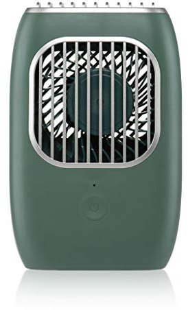 Mini Ventilador silencioso de Cuello Colgante Verde para Exteriores, portátil, Recargable, para Colgar, Ventilador Perezoso #9N008
