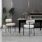 AISALL Esszimmerstühle 2er Set mit Rückenlehnen,Küchenstühle Gestell aus Schwarze Metall, Polsterstuhl Modern Retro Design Stühle, Stühle für Küche, Esszimmer, Weiß