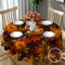 Herbst Tischdecke Rund 150 cm Abwaschbar Kürbis Tischdecke Fleckschutz Pflegeleicht Wasserdicht Tischtuch aus Polyester Tischdecken für Küche, Esstisch, Couchtisch, Party, Garten