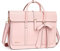 MOSISO Laptop Bag for Women, 13-14 inch PU Leather Laptop Shoulder Bag Convertible Backpack, 13.3 inch Messenger Bag Casual Handbag Work Briefcase Travel Computer Bag with Bowknot, Pink