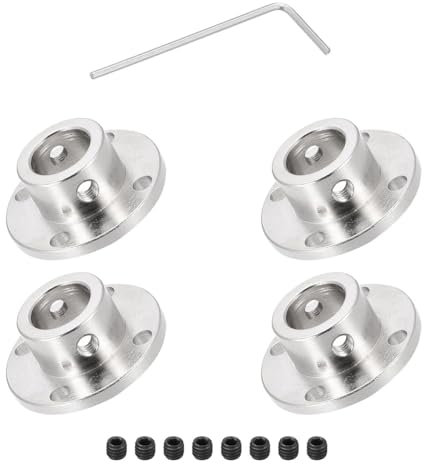 4 flange di accoppiamento, modello con guida rigida, 6 mm, raccordi per albero/asse, per fai da te e motori di modellini radiocomandat