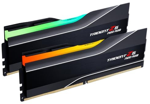 G.SKILL Trident Z5 Neo RGB Series (AMD Expo) DDR5 RAM 32GB (2x16GB) 6400MT/s CL30-39-39-102 1.40V Desktop Computer Memory UDIMM - Matte Black (F5-6400J3039G16GX2-TZ5NR)