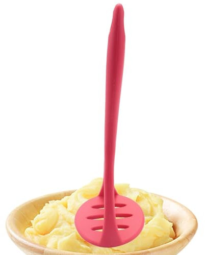 Anti-Scratch Potato Masher, Silicone Potato Masher, Heat Resistant Masher, Multifunctional Vegetable Ricer 3.58 X 3.58 X 10.43 Inches For Making Smooth Mashed Potatoes