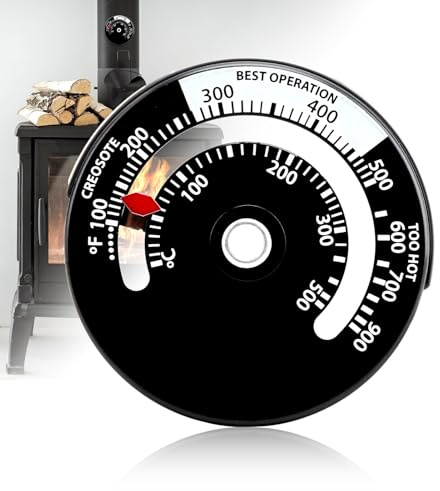 Kaminofen Thermometer Magnetisch Holzbrenner, Kamin Ofen Thermometer Magnetisch Ofenrohr Abgasthermometer Rauchrohr Holzbrenner für Ofenrohr Holz Schornstein Rohr Ofen Holzofen Zubehör Kamin (Weiß)