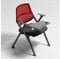 Fauteuil ergonomique pour tablette avec tableau d'écriture et dossier en maille rouge avec fonction d'emboîtement mobile et bras rembourré rabattable pour tablette