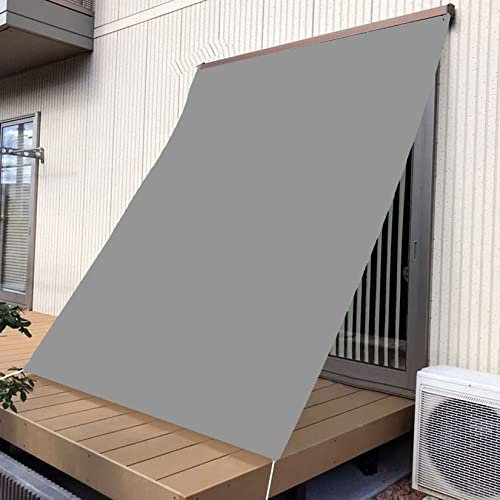 Vela parasole rettangolare impermeabile, 1,4 x 3 m, per cortile, patio, balcone, parasole con protezione resistente alle intemperie, colore grigio chiaro, vele ombreggianti per recinzione, portico,