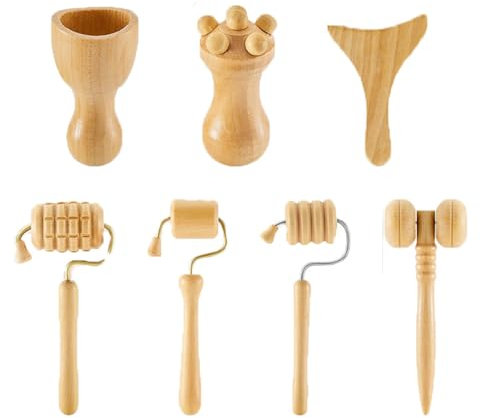 Yawdil Taza de Masaje de Madera Que Forma la Herramienta de Masaje Facial de Madera Resistente para la Cara Brazo Pierna Ventosa de Madera Herramienta de Masaje Facial
